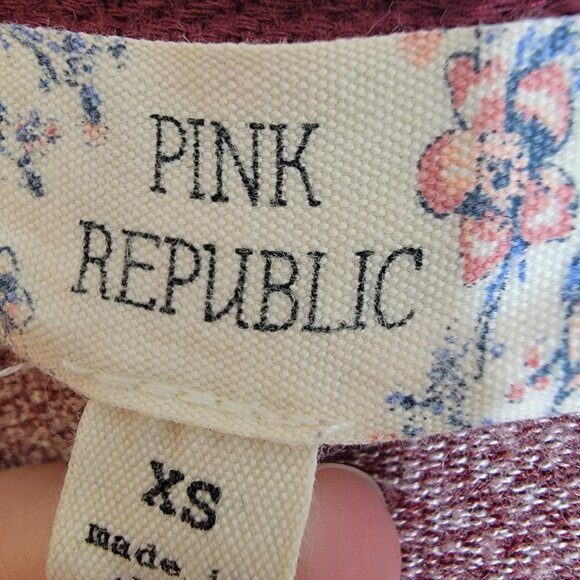 Pink Republic Cardigan Assymetric Boho Open Sweater Pink Size XS EUC - Picture 4 of 10